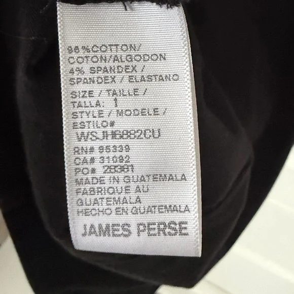 Standard James Perse Classic Black Mini Bodycon Dress Minimalist Stretch Cotton - Picture 6 of 10